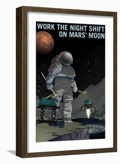 Work The Night Shift-NASA-Framed Art Print