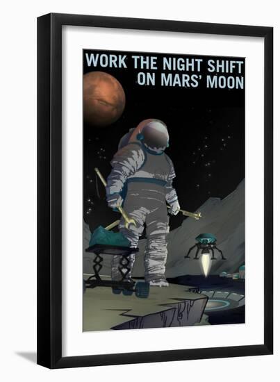 Work The Night Shift-NASA-Framed Art Print