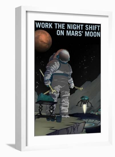 Work The Night Shift-NASA-Framed Art Print