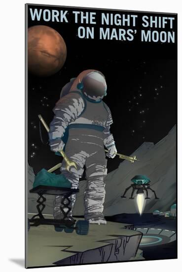 Work The Night Shift-NASA-Mounted Art Print