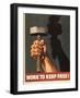 Work to Keep Free, Hand Holding Hammer-null-Framed Art Print