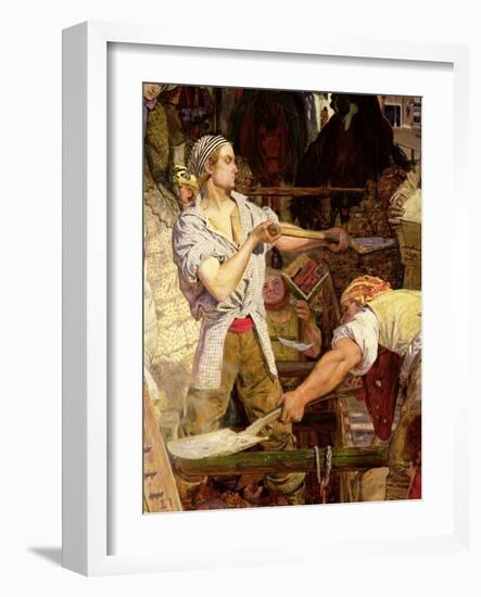 Work: Workman with Carnation in His Mouth, 1852-65-Ford Madox Brown-Framed Giclee Print