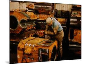 Worker at a General Electric Factory-Alfred Eisenstaedt-Mounted Photographic Print