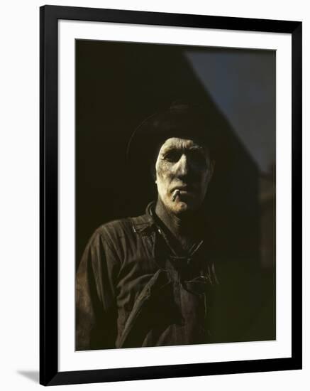 Worker at Carbon Black Plant, Sunray, Texas-null-Framed Photographic Print