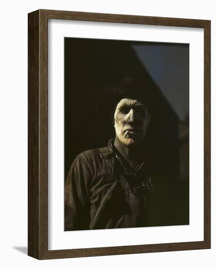Worker at Carbon Black Plant, Sunray, Texas-null-Framed Photographic Print