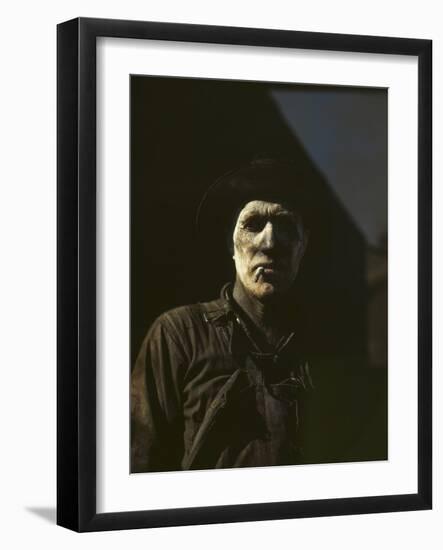 Worker at Carbon Black Plant, Sunray, Texas-null-Framed Photographic Print