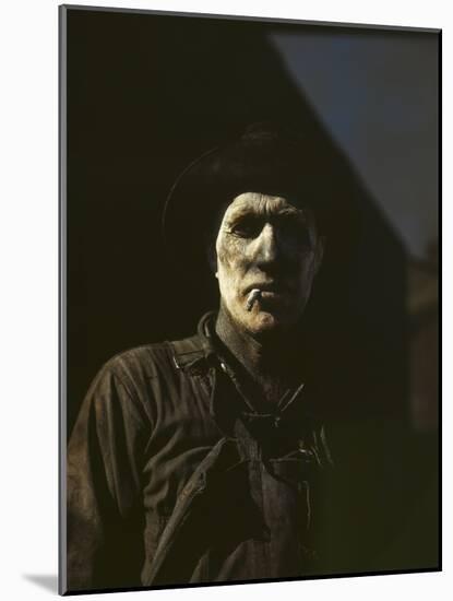 Worker at Carbon Black Plant, Sunray, Texas-null-Mounted Photographic Print