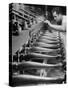 Worker Carving Chair Legs, 24 at a Time, at a Tomlinson Furniture Factory-Margaret Bourke-White-Stretched Canvas