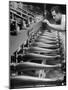 Worker Carving Chair Legs, 24 at a Time, at a Tomlinson Furniture Factory-Margaret Bourke-White-Mounted Photographic Print