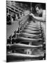 Worker Carving Chair Legs, 24 at a Time, at a Tomlinson Furniture Factory-Margaret Bourke-White-Mounted Photographic Print