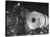 Worker Cutting the Gun Casting in the Bethlehem Steel Factory-Dmitri Kessel-Stretched Canvas