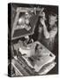 Worker Finishing Sand Mold for an Air-Cooled Airplane Cylinder Head, Aluminum Co. Factory-Margaret Bourke-White-Stretched Canvas