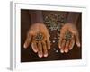 Worker from the Plantation 'Roca Nova Moka' in Sao Tomé Holds Some Coffee Beans-Camilla Watson-Framed Photographic Print