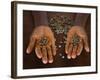 Worker from the Plantation 'Roca Nova Moka' in Sao Tomé Holds Some Coffee Beans-Camilla Watson-Framed Photographic Print