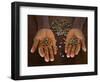 Worker from the Plantation 'Roca Nova Moka' in Sao Tomé Holds Some Coffee Beans-Camilla Watson-Framed Photographic Print