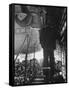 Worker in a Steel Mill in Moscow-James Whitmore-Framed Stretched Canvas