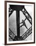 Worker Painting the Eiffel Tower-null-Framed Photo