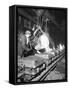 Worker Pouring Hot Steel into Molds at Auto Manufacturing Plant-Ralph Morse-Framed Stretched Canvas