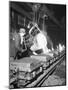 Worker Pouring Hot Steel into Molds at Auto Manufacturing Plant-Ralph Morse-Mounted Photographic Print