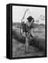 Worker Spraying Oil on Breeding Places of Mosquitoes in Panama, Ca. 1905-null-Framed Stretched Canvas