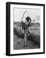 Worker Spraying Oil on Breeding Places of Mosquitoes in Panama, Ca. 1905-null-Framed Photo