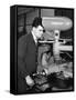 Worker Using a Cutting Machine, Egdar Allen Steel Foundry, Sheffield, South Yorkshire, 1964-Michael Walters-Framed Stretched Canvas