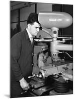 Worker Using a Cutting Machine, Egdar Allen Steel Foundry, Sheffield, South Yorkshire, 1964-Michael Walters-Mounted Photographic Print