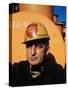 Worker Wearing Safety Helmet Outside at Sun Shipbuilding and Dry Dock Co. Shipyards-Dmitri Kessel-Stretched Canvas