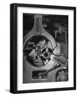 Worker Working on a Propeller Blade For a B-18 Bomber-William C^ Shrout-Framed Photographic Print
