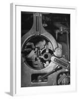 Worker Working on a Propeller Blade For a B-18 Bomber-William C^ Shrout-Framed Photographic Print