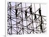 Workers Assemble the Frame of an Advertising Billboard Alongside a Bangkok Expressway-null-Framed Photographic Print