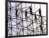 Workers Assemble the Frame of an Advertising Billboard Alongside a Bangkok Expressway-null-Framed Photographic Print