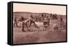 Workers at Gold Mine-null-Framed Stretched Canvas