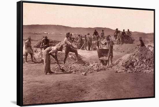 Workers at Gold Mine-null-Framed Stretched Canvas