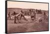 Workers at Gold Mine-null-Framed Stretched Canvas