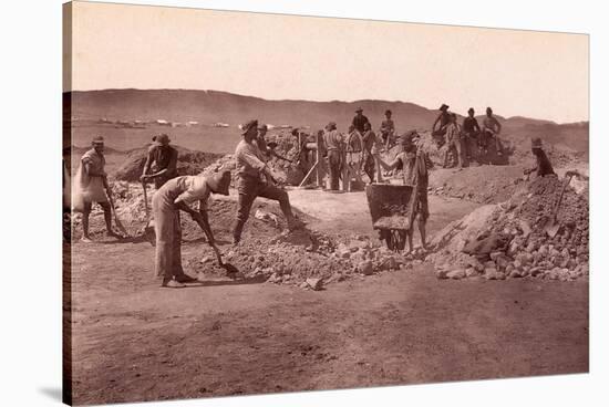 Workers at Gold Mine-null-Stretched Canvas