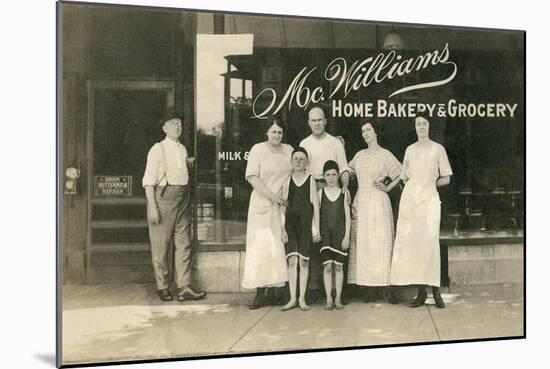 Workers at Mcwilliams Bakery and Grocery-null-Mounted Art Print