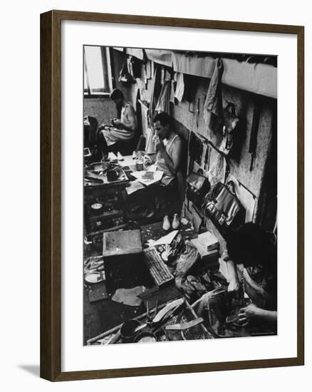 Workers at Small Shoe Factory-Paul Schutzer-Framed Photographic Print