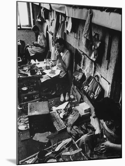 Workers at Small Shoe Factory-Paul Schutzer-Mounted Photographic Print