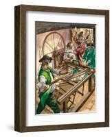 Workers Attack the Blackburn Home of James Hargreaves to Destroy His Invention, the Spinning Jenny-Peter Jackson-Framed Giclee Print