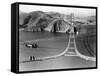 Workers Complete the Catwalks for the Golden Gate Bridge-null-Framed Stretched Canvas