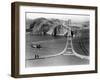 Workers Complete the Catwalks for the Golden Gate Bridge-null-Framed Premium Photographic Print