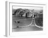 Workers Complete the Catwalks for the Golden Gate Bridge-null-Framed Premium Photographic Print