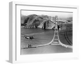 Workers Complete the Catwalks for the Golden Gate Bridge-null-Framed Photographic Print