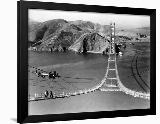 Workers Complete the Catwalks for the Golden Gate Bridge-null-Framed Photographic Print