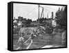 Workers Constructing the Library of Congress-null-Framed Stretched Canvas