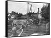 Workers Constructing the Library of Congress-null-Framed Stretched Canvas