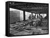 Workers During Construction of Seagrams Building-Frank Scherschel-Framed Stretched Canvas