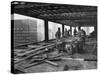 Workers During Construction of Seagrams Building-Frank Scherschel-Stretched Canvas