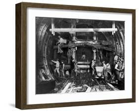 Workers Excavating Great Northern and City Tube Railway-null-Framed Photographic Print